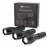PowerBear Tactical LED Flashlight [3 PACK] Weather-Resistant & Waterproof great for Camping, Hiking, Outdoor, Emergency Use & More | Heavy Duty Torch with 5 Light Modes – Black [24 Month Warranty]