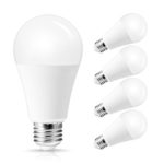 TechgoMade LED 100W Equivalent A19 Light Bulb, LED Low voltage AC/DC 12V, Daylight White 5000K, E26 Medium Base, 10W 1000Lumens, A19 Shape Light Bulb for Home Lighting(4 Pack)