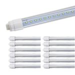 JESLED 360 Degree T8 T10 T12 6ft 42w R17D/HO Base, led Outdoor Tubes for Double Sided Signs 6000K Cool White Clear Cover (12-Pack)