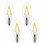 OPALRAY C7 1W LED Mini Candle Bulb, DC 12V, Dimmable with 12V and 0-10V DC Dimmer, Solar System 12Volts Battery Power, Warm White 2700K 150LM, 15W Incandescent Equivalent, Mini Torpedo Shape, 4-Pack