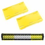 iJDMTOY (2) 6″ Wide Bright Yellow Colored Double-Row LED Light Bar Lens Covers (Removeable, Compatible w/ 14″ 20″ 25″ 30″ 40″ 50″ 52″ Light Bars)