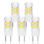 LED G8 Light Bulb, G8 GY8.6 Bi-pin Base LED, Not Dimmable T4 G8 Base Bi-pin Xenon JCD Type LED 120V 50W Halogen Replacement Bulb for Under Counter Kitchen Lighting (5-Pack) (G8 3W Daylight)
