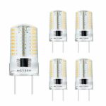 Bogao LED G8 Light Bulb, G8 GY8.6 Bi-pin Base LED, Dimmable 3W 120V 25W Halogen Replacement Bulb for Under Counter Kitchen Lighting, Under-Cabinet Light, Puck Light 5-Pack (Warm White)