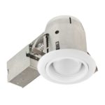 Globe Electric 9241201 4 inch Recessed Lighting Kit, Outdoor, White Finish with White Baffle, Flood Light