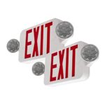 LFI Lights – 2Pack – UL Certified – Hardwired Red Compact Combo Exit Sign Emergency Egress Light – High Output – COMBORJR2x2