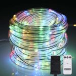 LED Rope Lights Outdoor, 72ft 200 LEDs String Lights 8 Modes Timer IP65 Waterproof Dimmable Fairy Lights with Remote for Bedroom Patio Indoor Outdoor Christmas Festival Party Garden Tree Multi-Color
