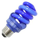 TCP CFL Spring Lamp, 60W Equivalent, Blue Colored Spiral Light Bulb