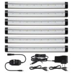 LED Under Counter Lighting Dimmable – Albrillo Under Cabinet Lighting for Kitchen Shelf, Super Bright Daylight White 4000K, 24W 2000 Lumen, 6 Pack