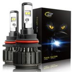 Cougar Motor 9007 (High/Low) LED Headlight Bulbs All-in-One Conversion Kit,7200 Lumen (6000K Cool White)