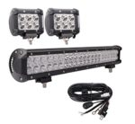 LED Light Bar, Bangbangche 20” 126W Flood Spot Combo LED Bar with 10FT 40A Fuse Wiring Harness, 2 X 18W Spot Led Pods Lights, Bright, Jeep Boat Truck Tractor Off Road, 1 Year Warranty