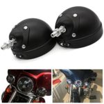 Hozan 4.5inch Black Housing Fog Passing Light Mount Bracket Bucket for Motorcycle Harley Touring Electra Glide Road King Fatboy