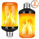 Y- STOP LED Flame Effect Fire Light Bulb – Upgraded 4 Modes Flickering Fire Christmas Light Decorations – E26 Base Flame Bulb with Upside Down Effect（2 Pack)