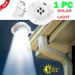 Solar Outdoor Wall Lights,coersd New LED Solar Powered Gutter Light Outdoor/Garden/Yard/Wall/Fence/Pathway Lamp