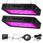 1200W LED Grow Light, Missyee 2-Pack Full Spectrum Plant Light with UV/IR, Thermometer Humidity Monitor and Adjustable Rope, Veg & Bloom Double Switch Grow Lamp, for Indoor Plants Veg Flower