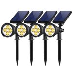 InnoGear Upgraded Solar Lights 2-in-1 Waterproof Outdoor Landscape Lighting Spotlight Wall Light Auto On/Off for Yard Garden Driveway Pathway Pool, Pack of 4 (Warm White)