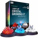 Mini Explorer Light-up Crystal Growing Kit – Grow Your Own Crystals and Make Them Glow! Great Science Expirement Gift for Kids, Boys & Girls | STEM Toys | Crystal Making (Red White Blue)
