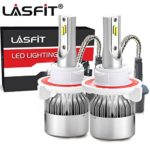 LASFIT H13 LED Headlight Bulbs Conversion Kit High & Low Beam 9008 LED Dual Beam Headlight Bulbs, 72w 7600lm 6000k Cool White LED Headlights Replacement Plug & Play (Pack of 2)