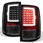 For 2009-2018 Dodge Ram 1500 10-18 2500/3500 Black LED Tube Tail Lights Lamps Pair (Driver+Passenger) Side