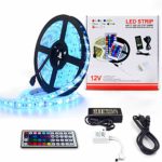 LED Strip Light, LETOUR RGB Tape Lights, 16.4ft Waterproof Rope Light with 44 Key Remote Controller & 12V Power Supply, 300 LEDs, Bright Light Kits for DIY Bedroom Party Bar Home