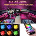 Car LED Strip Lights, EJ’s SUPER CAR 4pcs 48 LED Bluetooth App Controller Car Interior Lights Multi Color Music Car Strip Light Under Dash Lighting Kit with Sound Active Function for iPhone iOS Androi