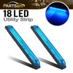 Partsam 2pcs Blue – 18LED 8″ Utility Strip Light Bar Auto Marker Light 12V Low Current Draw