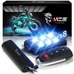 MZS Motorcycle LED Light Kit,Multi-Color Neon RGB Strips Wireless Remote Controller for ATV UTV Cruiser Harley Davidson Ducati Suzuki Honda Triumph BMW Kawasaki Yamaha (Pack of 8)