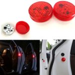 Car Door Warning Light with Red Strobe Flashing Led Open Safety Lights Reflecto LED Lamps Magnetic Waterproof Wireless Universal Red Flash Proximity System Instant Switch On Off Anti Collision 2 pack