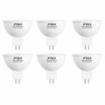 MR16 LED 12V 50W Equivalent Halogen Replacement Bulbs GU5.3 Pin Base 5W 5000K Daylight Non Dimmable for Landscape and Track Lights,6-Pack