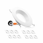Parmida (12 Pack) 5/6 inch Dimmable LED Retrofit Recessed Downlight, 15W (120W Replacement), Smooth Metal Design, 1000lm, 3000K (Soft White), Energy Star & ETL, LED Ceiling Can Light, LED Trim