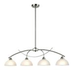 Dazhuan Contemporary Alabaster Frosted Glass Pendant Light Kitchen Island Chandelier Hanging Ceiling Lighting Fixture, Brushed Nickel, 4-Shade