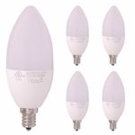 E12 Candle LED Lamp, Low Voltage, C35 Safe Voltage DC 12V 24V, Candelabra Bulbs 380LM White 6000K, 3W Replacement 30W Halogen, CRI>85 with Milk Case WeiXuan, 5 Pack