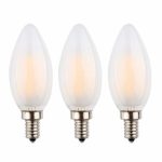 OPALRAY LED Candelabra Bulb, DC 12V, Dimmable with 12V and 0-10V DC Dimmer, 2W 200Lm, 25W Incandescent Equivalent, Warm White Light, E12 Candle Base, 12Volt DC Power, Frosted Glass Torpedo Tip, 3-Pack