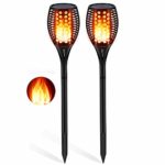 Solar Lights,Waterproof Flickering Flames Torches Lights Outdoor Solar Light Landscape Decoration Lighting Dusk to Dawn Auto On/Off Security Torch Light for Pathway, Patio, Yard, Garden 2 Packs