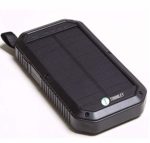 Solar Charger, Tommley 8000mAh, 3 Port USB 21 LED Lights Waterproof Portable Power Bank Phone Charger(Black)