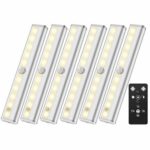Anbock LED Closet Light with Remote Control 6 Pack Battery Powered LED Under Cabinet Lighting, Wireless Under Counter Lights Fixtures, Night Lights LED Bar for Kitchen Bedroom 