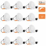 SGL 12-Pack 4 inch Dimmable LED Recessed Lighting, 9W (65W Replacement), 3000K Warm Light, 750Lm, LED Downlight