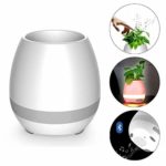 Music Flowerpot Bluetooth Speakers,LED Light Smart Touch Music Flower Pot,Smart Plant Pots Play Piano,Plants Office Home Decor Festivel Gift (Without Plants)