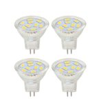 MR11 GU4 Led Bulbs 2W 12V AC/DC, 24V DC, 20W Halogen Replacement, Warm White 3000K (Pack of 4)