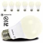 AmeriLuck (6 Pack) A19 LED Light Bulbs, Soft White 2700K Dimmable, 800lumens (60W Equivalent) 9W, CRI80, Omni-Directional, UL Listed