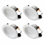 OSTWIN (4 Pack) 4 Inch Dimmable LED Baffle Downlight Recessed Retrofit Kit Lighting Fixture, LED Ceiling Can Light, 10,5W (60W Replacement) 700 Lm, 5000K Daylight, Energy Star & UL