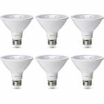 AmazonBasics Commercial Grade LED Light Bulb | 75-Watt Equivalent, PAR30S, Soft White, Dimmable, 6-Pack