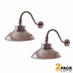 2 Pack-Bobcat Lighting 14 Inch Bronze LED Gooseneck Barn Light Fixture, Photocell Included, 42W, 5000K, 4200 Lumens, IP65. Energy Star Rated – ETL Listed – Sign Lighting
