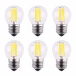 OPALRAY DC 12V 4W LED Mini Globe Bulb, Dimmable with 12V and 0-10V DC Dimmer, E26 Medium Base, 2700K Warm White Light, 40W Incandescent Replacement, for 12Volts Grid, 6-Pack