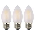 OPALRAY LED Candelabra Bulb, DC 12V, Dimmable with 12V and 0-10V DC Dimmer, 2W 200Lm, 25W Incandescent Equivalent, Warm White Light, E26 Medium Base, 12Volts DC Grid, Frosted Glass Torpedo Tip, 3-Pack