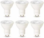 AmazonBasics Commercial Grade LED Light Bulb | 50-Watt Equivalentt, GU10, Soft White, Dimmable, 6-Pack