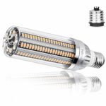 54W Super Bright Corn LED Light Bulb(500Watt Equivalent) – E26 with E39 Mogul Base Adapter – 3000K Warm White 6200Lumen for Large Area Commercial Ceiling Light – Garage Warehouse Factory High Bay Barn