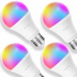 Smart LED Bulb E27 WiFi Dimmable and Multicolor Light Bulb Compatible with Alexa, Echo, Google Home and IFTTT (No Hub Required), TECKIN A19 60W Equivalent RGB Color Changing Bulb (7.5W), 4 Pack