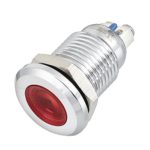 uxcell LED Indicator Light DC 12V 12mm Red Metal Shell Pilot Custom Dash Signal Lamp Flat Head