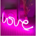 Hopolon Love Neon Signs, LED Neon Light for Party Supplies, Girls Room Decoration Accessory, Table Decoration, Children Kids Gifts (Pink Love)