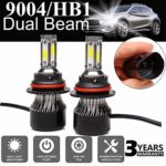 LED Headlight Bulbs 9004 / HB1 Hi Lo Dual Beam – 4 Sides 240W High Power 24000LM Super Bright 6000K White Headlamp/Fog Light/DRL Replacement Kit – Package of 2